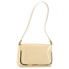 Borsa a Spalla GUCCI Pelle Verniciata Beige Oro 007 2113 0278 Auth bs30927