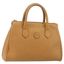 Borsa a mano FENDI in pelle marrone dorato Auth ti3431
