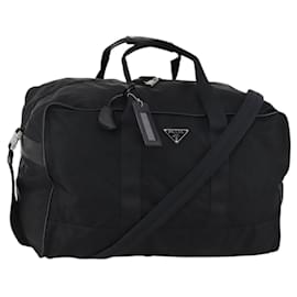 Bolso Boston PRADA Nylon 2way Negro Plata Auth 143770 - Prada