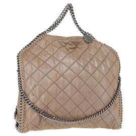 Autre Marque Stella MacCartney Falabella Kette Tasche aus Polyester Beige Silber 234387 Auth mr1527