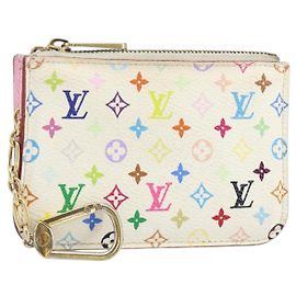 LOUIS VUITTON Monogram Multicolor Pochette ClesNM Purse White M93734 Auth 150900