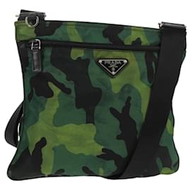 PRADA Borsa a Spalla Camouflage in Nylon Verde Argento Autentica 149451V
