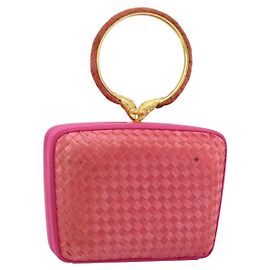 Autre Marque BOTTEGA VENETA INTRECCIATO Handtasche Leder Rosa Gold Auth 155308V
