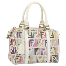 Borsa a mano in tela Zucca FENDI PVC multicolore oro Auth 152378V