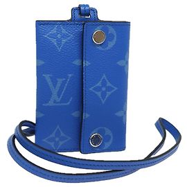 LOUIS VUITTON Tarjetero Pockets On Strap Monograma Azul M83154 LV Auth 77437SAM