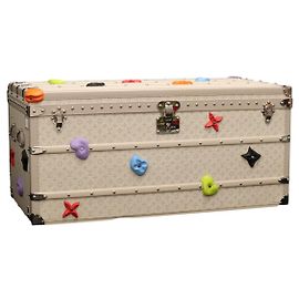 LOUIS VUITTON Taurillon Climbing Coolie Rosin 110Trunk Bianco M10074 Auth 115972SM