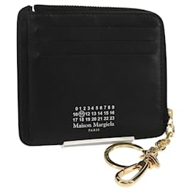 Maison Margiela Custodia Fragmento 4 Stitch Portafoglio Compatto in Pelle Nera Auth 154938M - Autre Marque