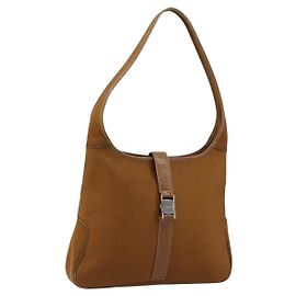 Sac à épaule Salvatore Ferragamo en nylon marron argent authentique hk3129