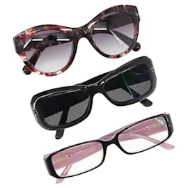 Gafas de sol CHANEL COCO de plástico 3Set Negro CC Auth bs29544