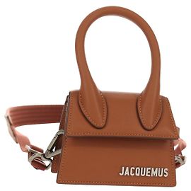 Bolso de mano mini JACQUEMUS de cuero 2 en 1 marrón dorado Auth 128501M