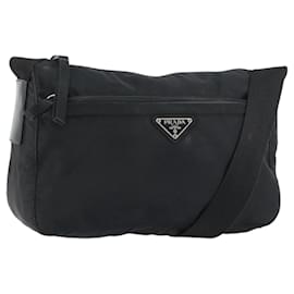 Borsa a Spalla PRADA in Nylon Nero Argento Autentica bs31714