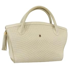 BALLY Borsa a Mano Trapuntata in Pelle Bianca e Oro Auth ti3520 - Bally