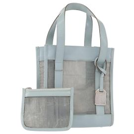 Gucci Borsa a mano in rete di pelle azzurro chiaro 000 2058 0500 5 Auth 156946