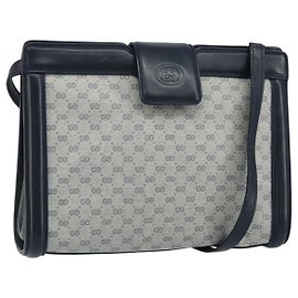 Gucci Borsa a Spalla Micro GG Supreme PVC Navy Gold 004 113 0364 Auth 152086