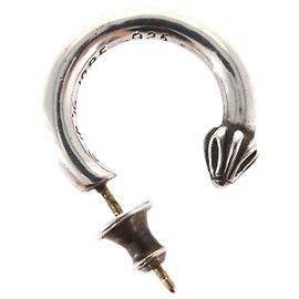 Brinco de argola simples Chrome Hearts Ag925 Prata Auth 156691M