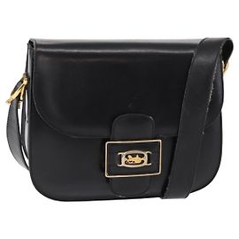 Céline Borsa a Spalla CELINE in Pelle Nera Oro Auth 152396