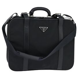 PRADA Business Bag aus schwarzem Nylon mit silberner Auth bs30135