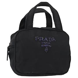 PRADA Beuteltasche aus Perlen Nylon Schwarz Silber Auth bs30073 - Prada