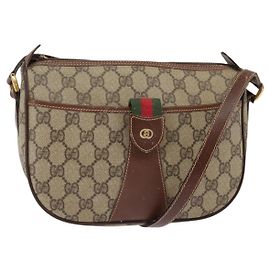 GUCCI GG Supreme Web Sherry Line Tasche aus PVC Beige 001 754 6177 4021 Auth 148251