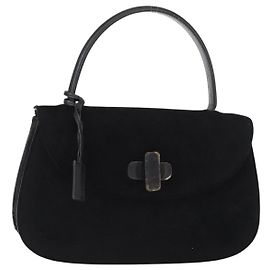 Borsa a mano GUCCI in suede nero Auth 153123