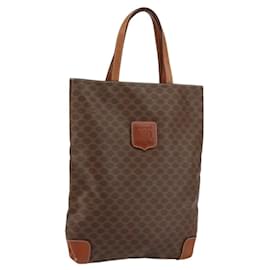 Céline Borsa a mano in tela Macadam CELINE in pelle PVC marrone oro Auth 152276