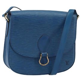 LOUIS VUITTON Epi Saint Cloud GM Shoulder Bag Toledo Blue M52195 LV Auth ep12333