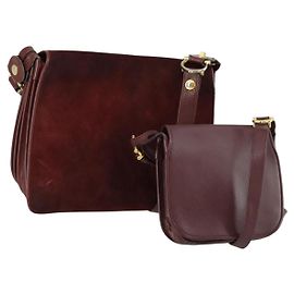 Cartier Borsa a Spalla in Pelle 2 Set Bordeaux Auth 151718