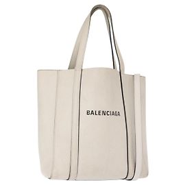 BALENCIAGA Bolsa Tote XXS de Cuero 2en1 Blanca Plata 551815 Auth BA8961