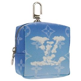 LOUIS VUITTON Pochette Quadrata Bijoux Monogram Clouds Blu MP2792 Auth 145601SM