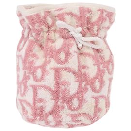 Pochette in tela Trotter Christian Dior Pile Pink Auth am9744