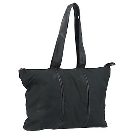 Borsa Tote LOEWE in nylon e pelle nera argento autentica bs31205
