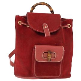 Zaino in Pelle Gucci Bamboo Rosso Oro 003 1956 0030 Auth 153860
