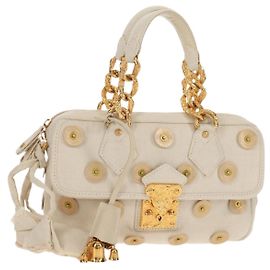 LOUIS VUITTON Borsa Panama Tinkerbell a Pois in Tela Bianca M95407 Auth 153639SM