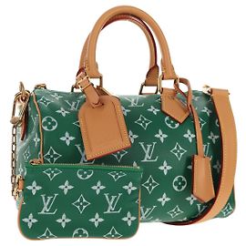 LOUIS VUITTON Monogram Speedy P9 Bandouliere 25 Tasche Grün M24423 LV Auth 139047SM