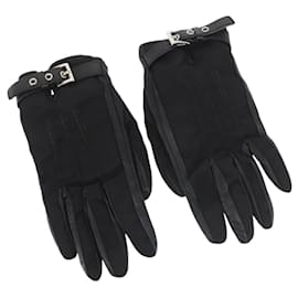 PRADA Handschuhe aus schwarzem Leder mit Silber Auth ti3452 - Prada