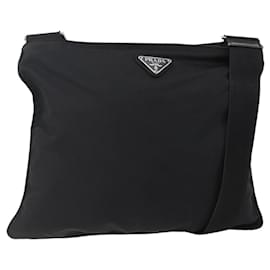 Borsa a Spalla PRADA Nylon Nero Argento Autentica 144491