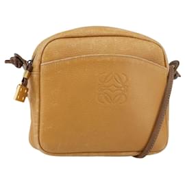 Borsa a Spalla Anagram LOEWE in Pelle Marrone Oro Auth ka490 - Loewe