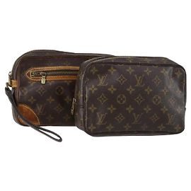 LOUIS VUITTON Borsa Clutch Monogram 2 Set LV Auth 154971