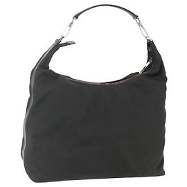 Borsa a Spalla GUCCI Nylon Khaki Argento 001 1955 Auth 148272