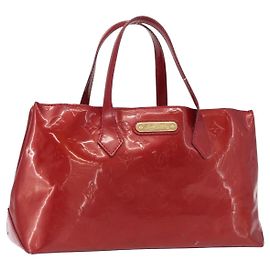 LOUIS VUITTON Borsa a Mano Vernis Wilshire PM Pomme D'amour M93642 LV Auth 156950