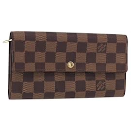 LOUIS VUITTON Cartera Larga Sarah Damier Ebene N60491 LV Auth 153662