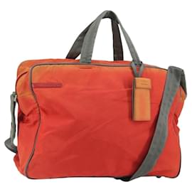 Prada Borsa Boston sportiva in nylon 2 in 1 rossa argento Auth 151448