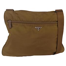 Borsa a Spalla PRADA in Nylon Marrone Argento Autentica 151496