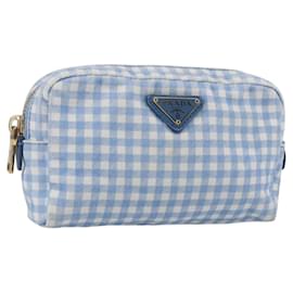 Prada Pochette in tela azzurro chiaro oro Auth 154909