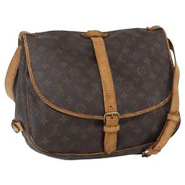 LOUIS VUITTON Bolso de Hombro Monogram Saumur 35 M42254 LV Auth ka706