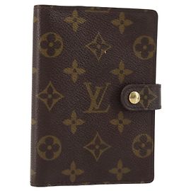 LOUIS VUITTON Cubierta de Agenda Monogram PM Planificador Diario R20005 LV Auth bs31606
