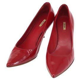 Miu Miu Tacchi Alti Pelle Verniciata Rossa Auth ti3462
