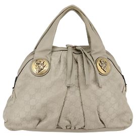Borsa Historia Guccissima in tela GG Gucci in pelle bianca e oro 197019 Auth bs29904