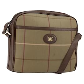 Borsa a Spalla Nova Check in Tela Beige Oro Auth ep11351 - Autre Marque