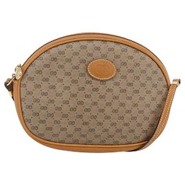 Gucci Borsa a Spalla Micro GG Supreme PVC Beige Oro 007 89 1113 Auth BA7112